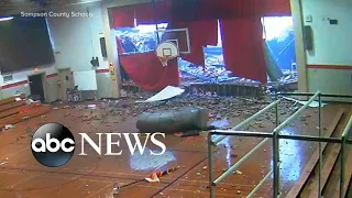 School gym torn apart by microburst l ABC News