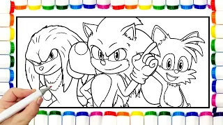 Sonic Team Coloring Pages Sonic The Hedgehog  Teils , Shadow ,Amy Rose, Knuckles draw drawing 2