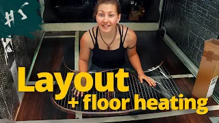 FLOOR HEATING in a VAN??? My Layout | Van Build #05