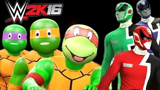 TEENAGE MUTANT NINJA TURTLES VS POWER RANGERS - WWE 2K16