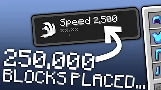 Minecraft UHC but every 100 blocks you PLACE, you gain a level of SPEED.
