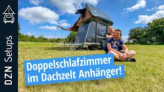 Doppelschlafzimmer im Mini Dachzelt Anhänger | Tomplan T750 mit iKamper Skycamp 2.0