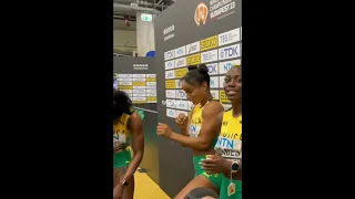 Elaine Thompson-Herah, Briana Williams, Shashalee Forbes show off dance move after Budapest23 4x100m
