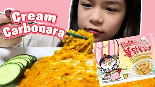 ASMR Cream Carbonara SPICY NOODLES | Samyang Creamy Carbo