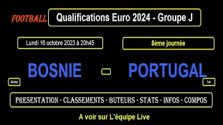 BOSNIE - PORTUGAL : qualifications Euro 2024 Groupe J - Football - 8ème journée - 16/10/2023