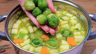 This Brussels sprout soup is like medicine for my stomach! I eat this soup day and night! Healthy!