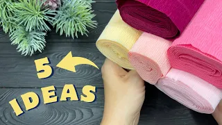 5 IDEAS 💥 Crepe Paper Decoration Ideas Crepe Paper Flowers