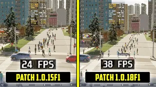 Cities Skylines II - Patch 1.0.18F1 vs 1.0.15F1 - HUGE PERFORMANCE INCREASE!