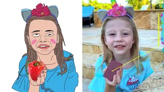 Nastya and Dad - a story for kids about harmful sweets and candies Drawing Meme