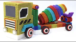 DIY - How to Make a Concrete Mixer Truck With Magnetic Pathological Balls (ASMR) | Magnetic Man