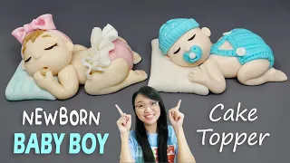 Newborn Baby Boy Cake Topper | Welcome Baby Boy Cake | Baby Shower Cakes for a Boy