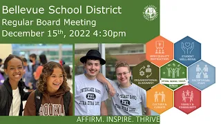 Bellevue School District 405 Regular Board Meeting December 15th