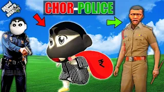 GTA 5 : FRANKLIN & SHINCHAN Playing CHOR POLICE in GTA 5 | CHOR POLICE Gta 5 HIDE SEEK Gta 5 mods