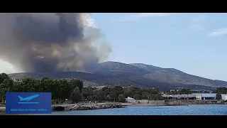 On alert - Canadairs in action! Wildfire in the Athenian Riviera!