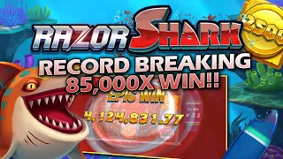 RAZOR SHARK 🦈 RECORD BREAKING 85,000X WIN ON €5 BET!