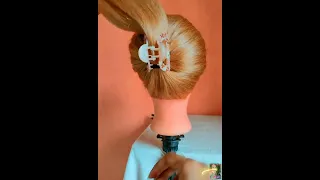 Easy clutcher hairstyle for medium to long hair | #clutcherhairstyle #bun #shorts