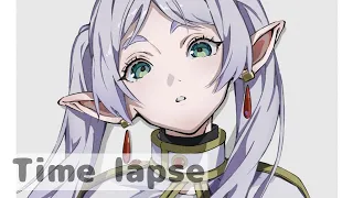 【Time lapse】Frieren | Frieren :Beyond Journey's End : Anime Character Illustration  Drawing