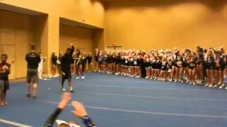 Cheerleader activates beast mode, flips forever