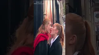 Gorgeous Lesbians Redhead Kissing in Love LGBT Pride