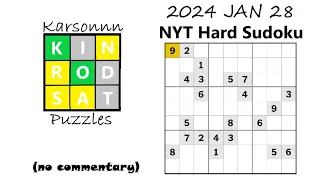 2024 JAN 28 - NYT Hard Sudoku Solve (no commentary)