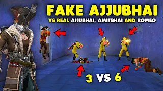 Real Ajjubhai and Amitbhai Vs Fake Ajjubhai 3 Vs 6 Clash Squad Gameplay - Garena Free Fire