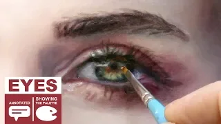 HOW TO PAINT REALISTIC EYES ✦ GLAZING WITH OIL - Annotated Painting Demo Tutorial