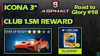 Asphalt 9 - F2P RTG #98 | Icona Star Up + Club 1.5m Reward + Class S Pro 50%