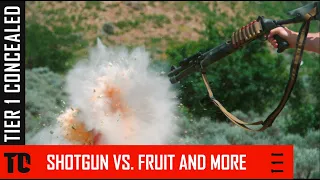 12 Gauge Shotgun - 00 Buck Shot VS. Fruit - Super Slow Mo