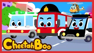 💥Let's go rescue cars❕💥 | Car songs compilation | Nursery rhymes | Kids song #Cheetahboo