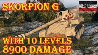 Skorpion G  Best Battle 8,9K Damage with 10 levels  Cliff WoT