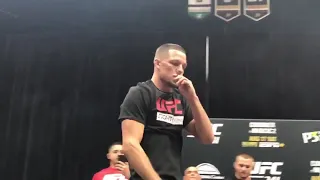 Nate Diaz, during the UFC 241 open workout smoked a joint and then passed it on to a fan 3