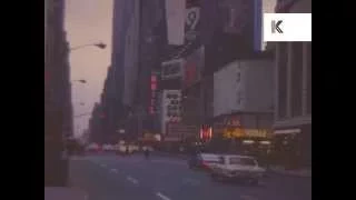 1965, New York, Times Square, Empire State Building, Rare 1960s Color Amateur Footage