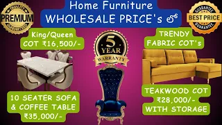 Wholesale లో Furniture|Trendy Sofas,Teakwood Cots,Marble Dining Table| Furniture Wholesale Hyderabad