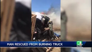 Good Samaritan helps rescue man from fiery crash in Stanislaus County