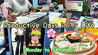 [ROUTINE] Productive Days in my Life| Monday to Saturday Routine| 12th grade | Study vlog, Cleaning