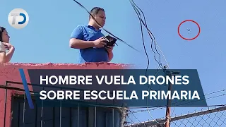 Padres denuncian por acoso a vecino que vuela drones sobre una primaria en CdMx