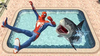 GTA 5 Rainbow Spiderman Jumping Funny Fails #26 (Euphoria/Ragdolls)
