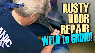 Car Door Rusty Corner Repair Grind and Flex