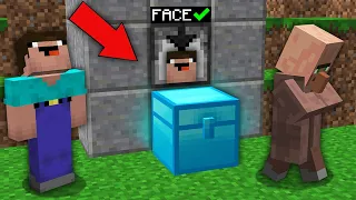 Minecraft NOOB vs PRO: ONLY NOOB CAN OPEN THIS DIAMOND CHEST WITH FACE SCANNER! 100% trolling