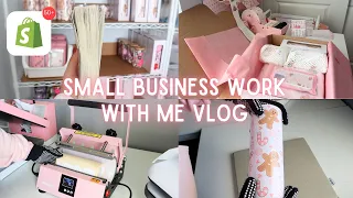 Small Business Work With Me Vlog 🌸| Pack Orders With Me, Small Business Sublimation at Home
