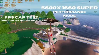 Fortnite ALL FPS CAPS TEST performance mode