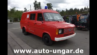 Ford Transit Feuerwehr - Oldtimer Baujahr 1980 Ludwig-Ausbau 6-Sitze Seitentüren www.auto-ungar.de