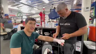 Dmitriy Bivol in camp for Canelo with Joel Diaz | esnews boxing