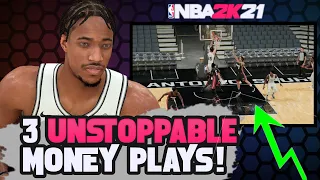NBA 2K21 - 3 UNSTOPPABLE MONEY PLAYS!  (EASY Tutorial)