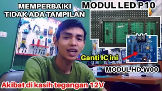 Memperbaiki Running Teks MODUL LED P10 & MODUL HD-W00 | Tidak Ada Tampilan