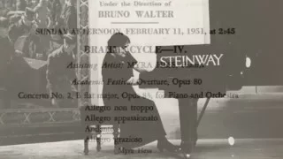Dame Myra Hess and Bruno Walter: Brahms Second Piano Concerto (1951 concert performance)
