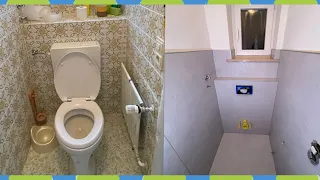 Replacing the floor-standing toilet with a modern wall-hung toilet: It's that easy