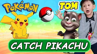 😺✨ Nate & My Talking Tom in Real Life Caught a Pikachu | Gotta Catch Em All Pokemon