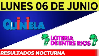 Resultados Quinielas nocturnas de Córdoba y Entre Ríos, Lunes 6 de Junio