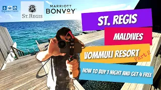 St Regis Maldives Vommuli Resort Part 2 | How to do a buy 4 get 1 free deal |  Dining and Room Tour